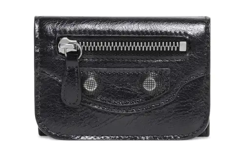 Balenciaga Le Cagole Arena Lambskin Wallet Mini Women's Black