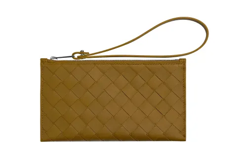 Bottega Veneta Cow Leather Clutch Wallet Men's Acorn