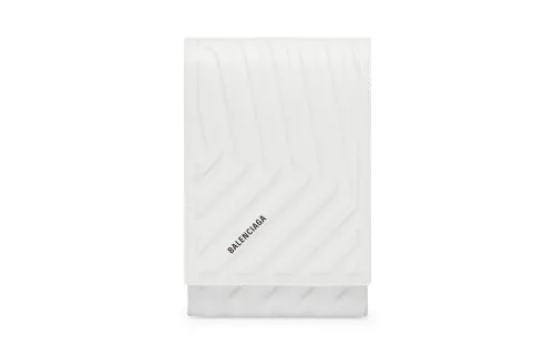 Balenciaga Car Grained Calfskin One Shoulder Crossbody Cell Phone Pouch Men's White