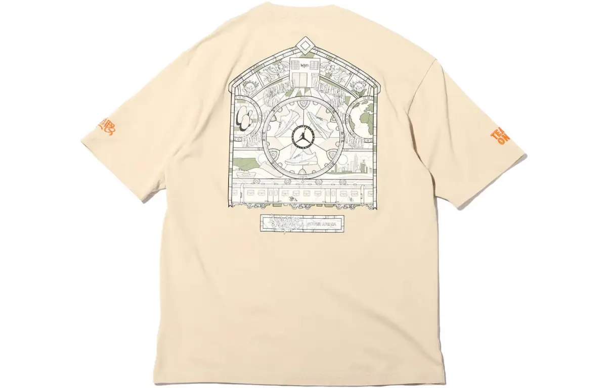 Jordan T-Shirts Men's Khaki Crew Neck Moderate Straight Fit