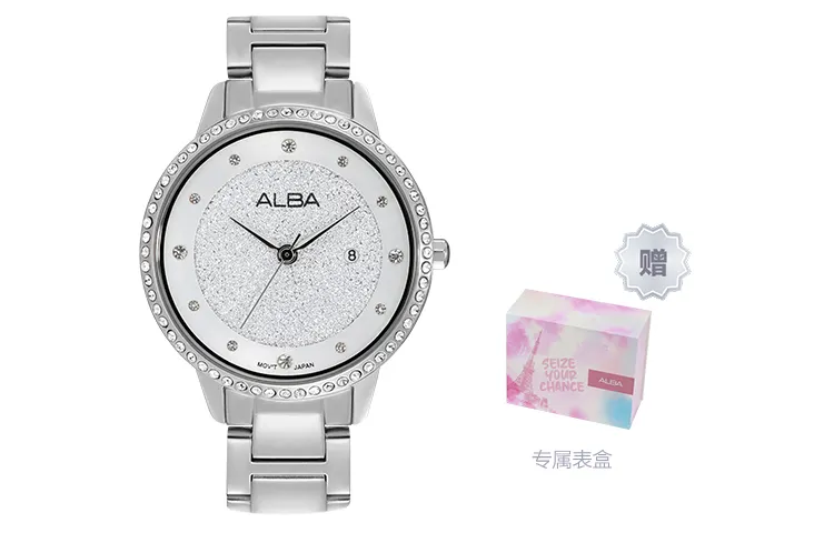 SEIKO ALBA Quartz Movement Stainless Steel Strap Watch Women's Watch Silver Dial