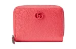 GUCCI GG Marmont Leather Card Holder Women's Coral Powder