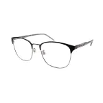 GUCCI Black Silver Rectangular Eyeglass Frames Men's