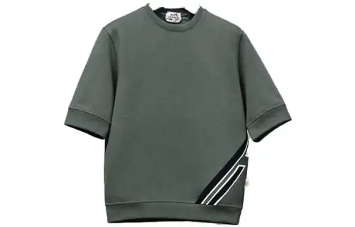 HERMES T Shirts Men's Green Crew Neck