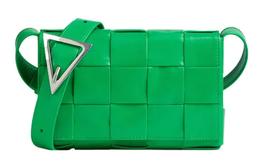 Bottega Veneta Cassette Intreccio Crossbody Bag Small Parakeet