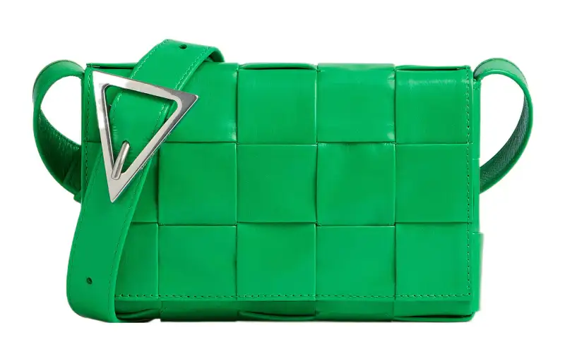 Bottega Veneta Cassette Intreccio Crossbody Bag Small Parakeet