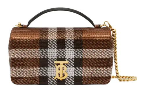 Burberry Lola Bag Lambskin Decoration Handbag, Shoulder Bag, Crossbody Bag Small Women's Dark Birch Brown