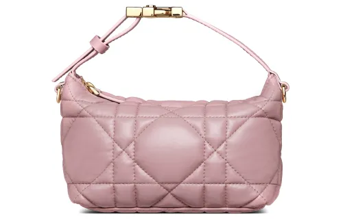 DIOR DiorTravel Cow Leather Clutch Small Women's Vintage Pink