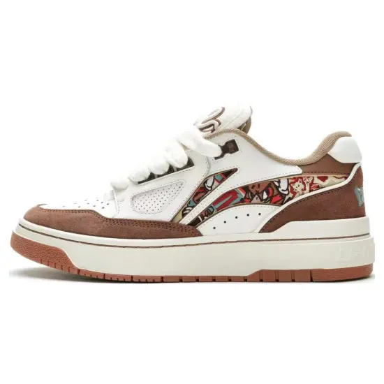 LINING Rookie Skateboard Shoes Men Low-Top White Brown