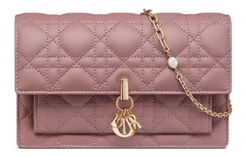 DIOR Lady Dior Sheepskin Handbag, Handheld Shoulder Bag, Crossbody Bag Women's Peony Pink