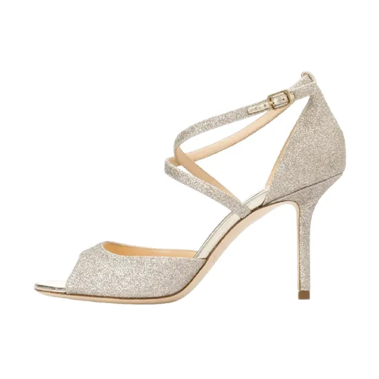 Jimmy Choo Emsy 85mm Glitter Sandals