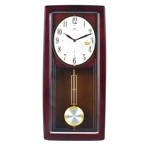 SEIKO Seiko Wall Clock Silent High-End EMBLEM Series Solid Wood Hourly Time Musical Clock Quartz Movement Wall Clock Men and Women Same Style White AHS443B