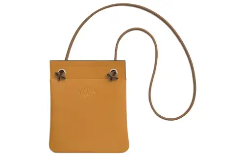 HERMES Aline Solid Color Milo Lambskin And Swift Calfskin Shoulder Bag, Crossbody Bag Mini Women's