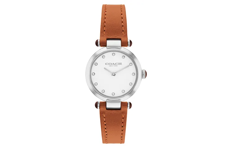 COACH CARY Wrist Watches Quartz Movement Leather Strap 28mm White Dial Women's Watch