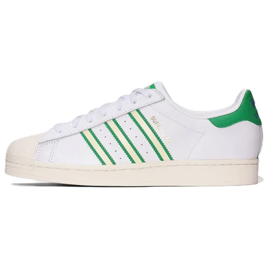 Adidas Originals Superstar Series Skateboard Shoes Unisex Low-top White/green