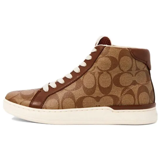 COACH Skateboard Shoes Women's High-Top Brown