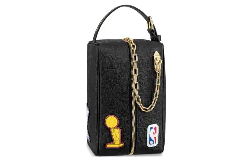 LOUIS VUITTON X Nba Hero Jacket Leather Cloackroom Dopp Kit Monogram Black