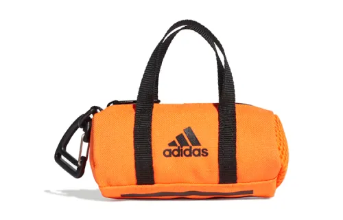 Adidas, design sports small regenerated lock with zipper, luggage orange black key bag for men and women, polyester, material