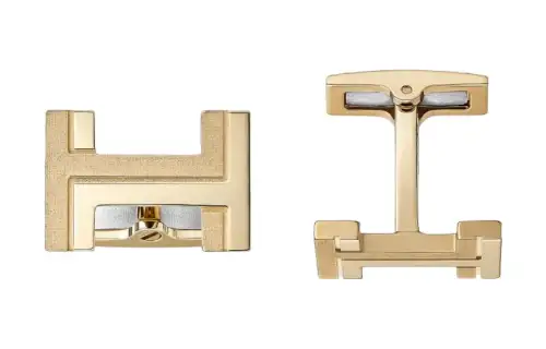 HERMES Minimalist Fashion Metal Cufflinks Men's Gold