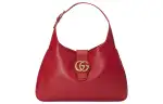 GUCCI Aphrodite Leather Handbag, Shoulder Bag Women's Dark Red