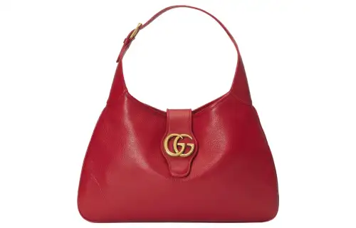 GUCCI Aphrodite Leather Handbag, Shoulder Bag Women's Dark Red