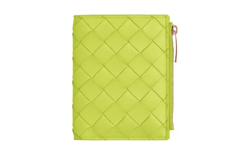 Bottega Veneta Sheepskin With Cow Leather Wallet Small Women's Yellow