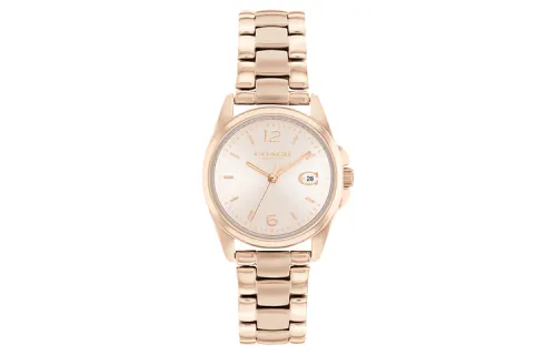 COACH European/US Watches Classic Big C Quartz Movement Stainless Steel Strap Gold Dial Women's Watch