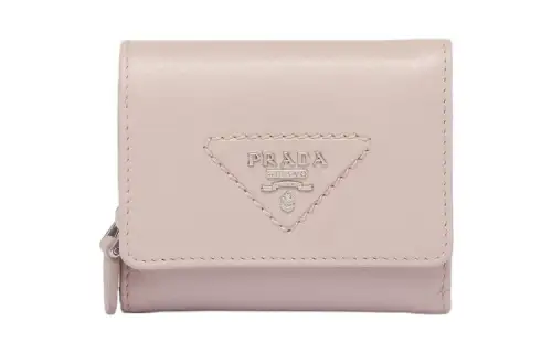 PRADA Saffiano Leather Card Holder, Wallet Mini Women's Pink