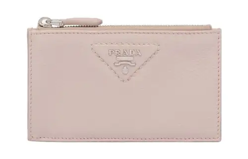 PRADA Leather Card Holder Card Holder Women's Light Pink