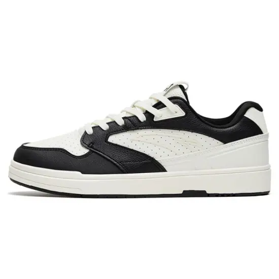 ANTA Street Play Series Skateboard Shoes Men Low-Top White Black