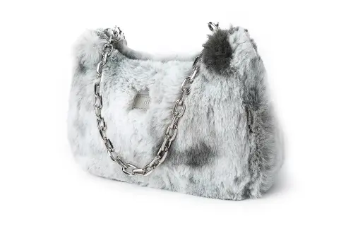 Guuka Plush Shoulder Bag Versatile Girlish Bag Women's Gray