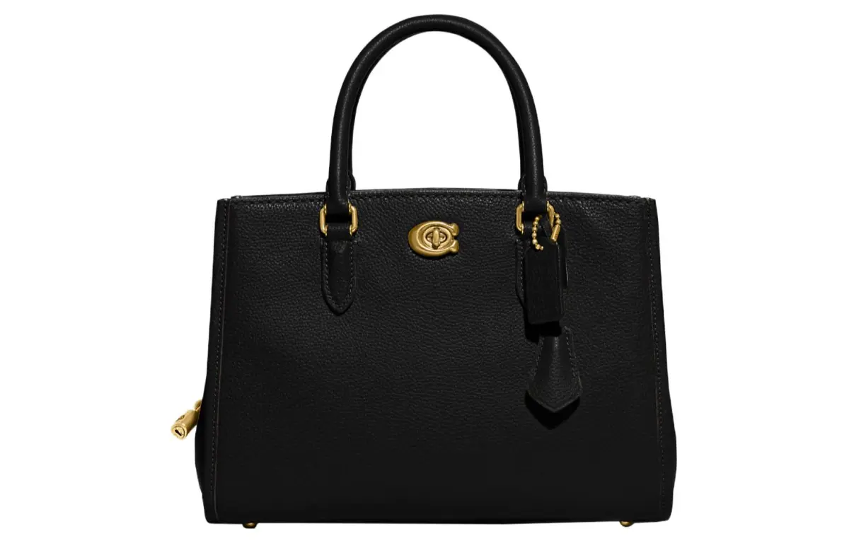 COACH Brooke Cow Leather Tote Bag, Shopping Bag, Handbag, Shoulder Bag, Crossbody Bag Large Women's Black