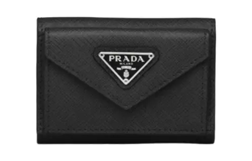 PRADA Saffiano Leather Wallet Women's Black