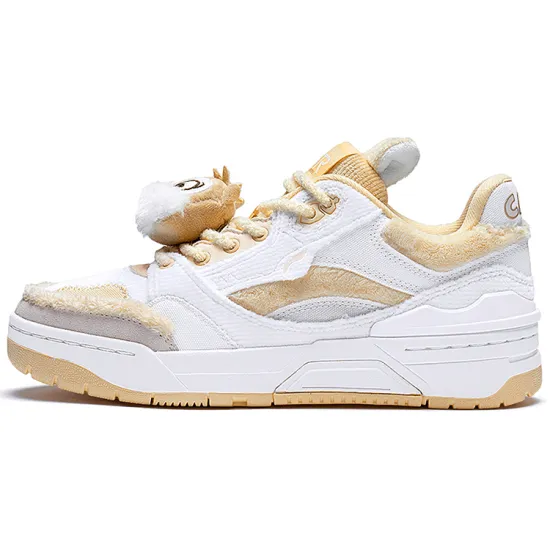 LINING RSR 101 Skateboard Shoes Women's Low-Top White Yellow