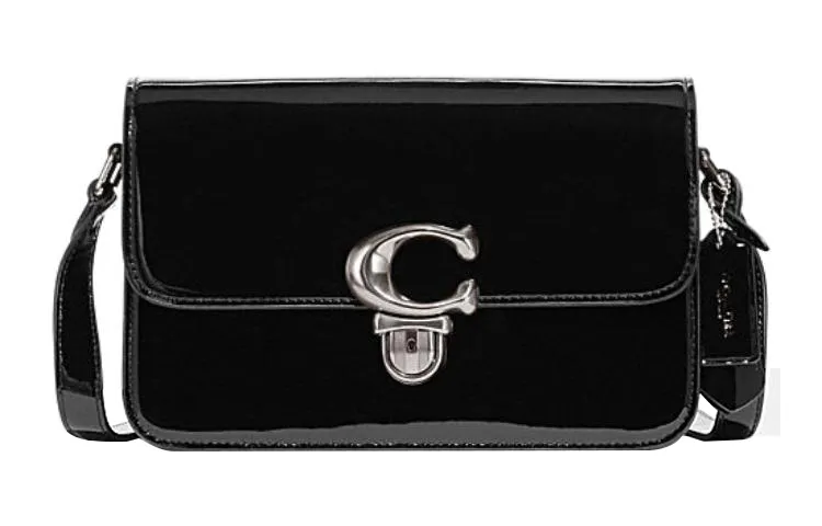 COACH Studio Cow Leather Small Square Bag, Crossbody Bag, Shoulder Bag Women's Black