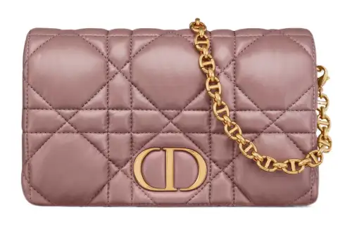 DIOR Caro Cow Leather Handheld Shoulder Bag, Crossbody Bag Women's Peony Pink