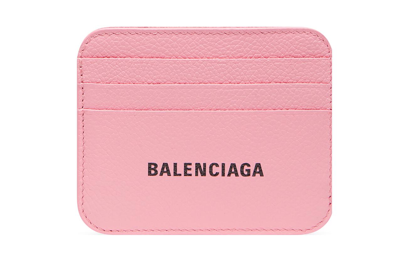 Balenciaga Cash Grained Calfskin Card Holder Regular Women's Pink