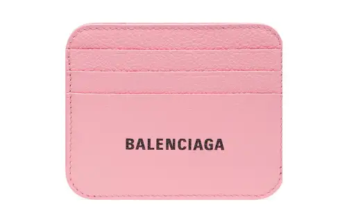 Balenciaga Cash Grained Calfskin Card Holder Regular Women's Pink