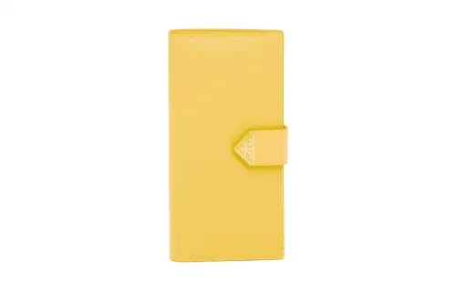 PRADA Saffiano Leather Wallet Women's Yellow