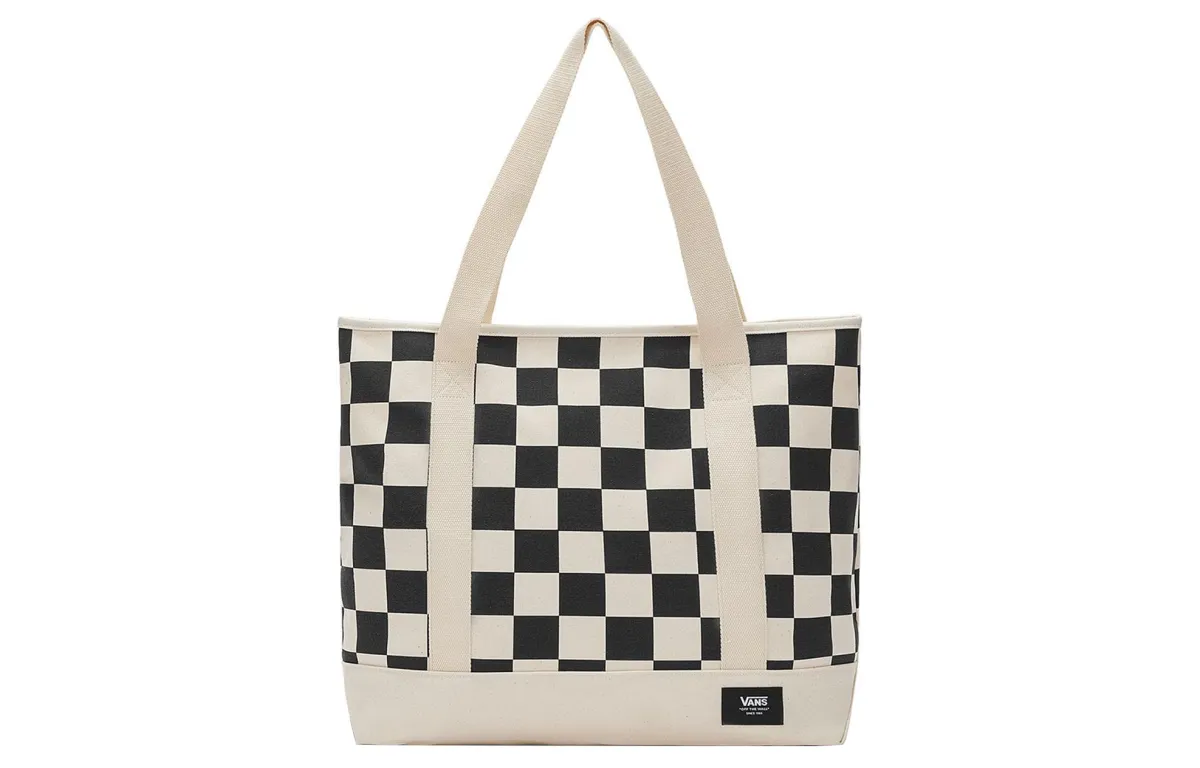 Vans Cotton Tote Bag, Shopping Bag Shoulder Bags Regular Unisex Black White