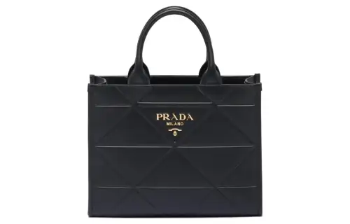 PRADA Leather Tote Bag, Shopping Bag, Shoulder Bag, Crossbody Bag, Handbag Medium Women's Black
