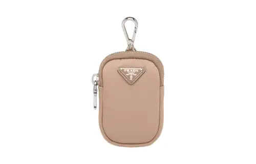 PRADA Re Nylon Coin Purse Mini Women's Beige/Pink