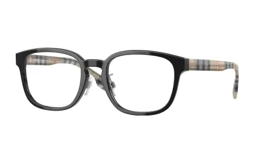 Burberry Plate Frame Square Eyeglass Frames Unisex Black