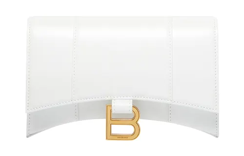 Balenciaga Hourglass Calfskin Hourglass Bag, Shoulder Bag, Crossbody Bag, Wallet Women's White