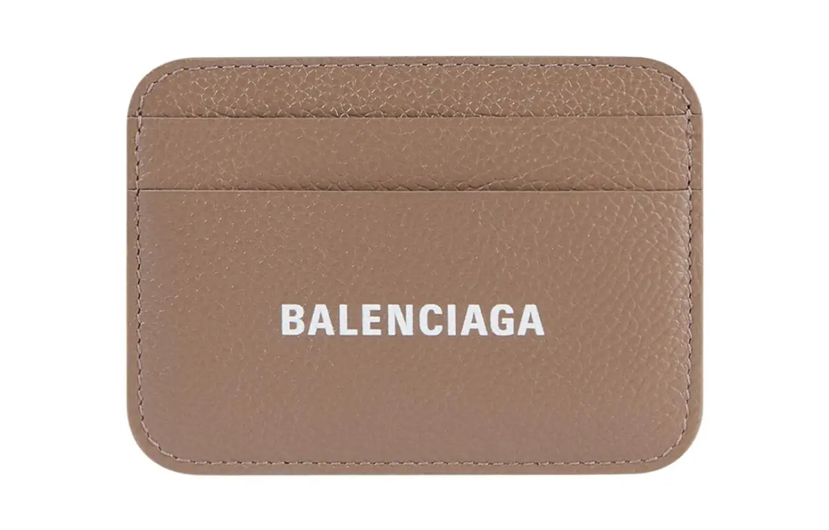 Balenciaga Cash Grain Calfskin Card Holder Card Holder Regular Women's Brown
