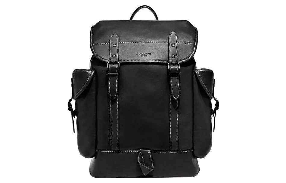 COACH Hitch Cow Leather Backpack Large Men's Black