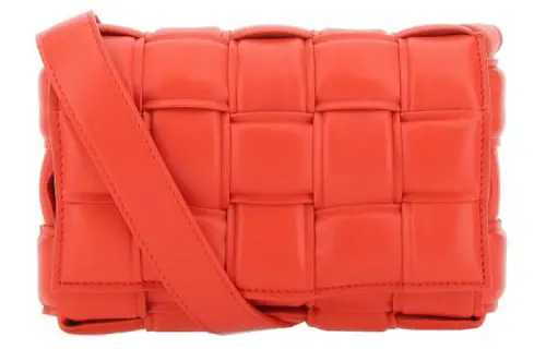 Bottega Veneta Padded Cassette Lambskin Shoulder Bag, Crossbody Bag Small Women's Orange