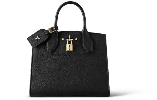 LOUIS VUITTON City Steamer Grain Calfskin Shoulder Bag, Crossbody Bag, Handbag Small Women's Black