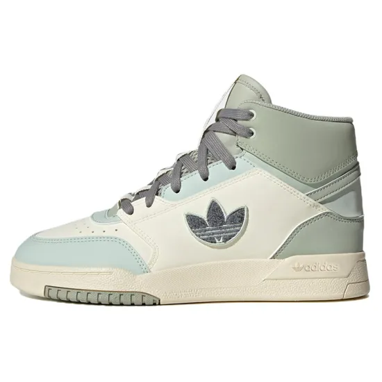Adidas Originals Drop Step Skateboard Shoes Women's Mid-top White/light Green/dark Green