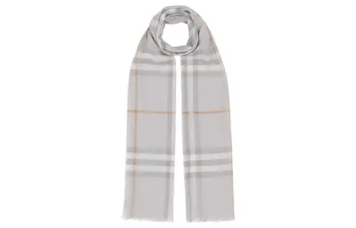 Burberry Wool And Silk Knit Scarves Men's Light Gray
